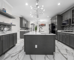 black and white kitchen cabinet