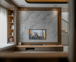 L shaped showcase designs