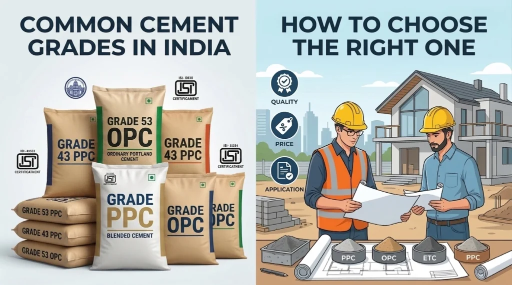 top cement brands in india showing opc ppc grades and how to choose the right cement for house construction