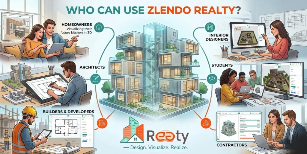 Who can use Zlendo Realty for multi floor house design and planning